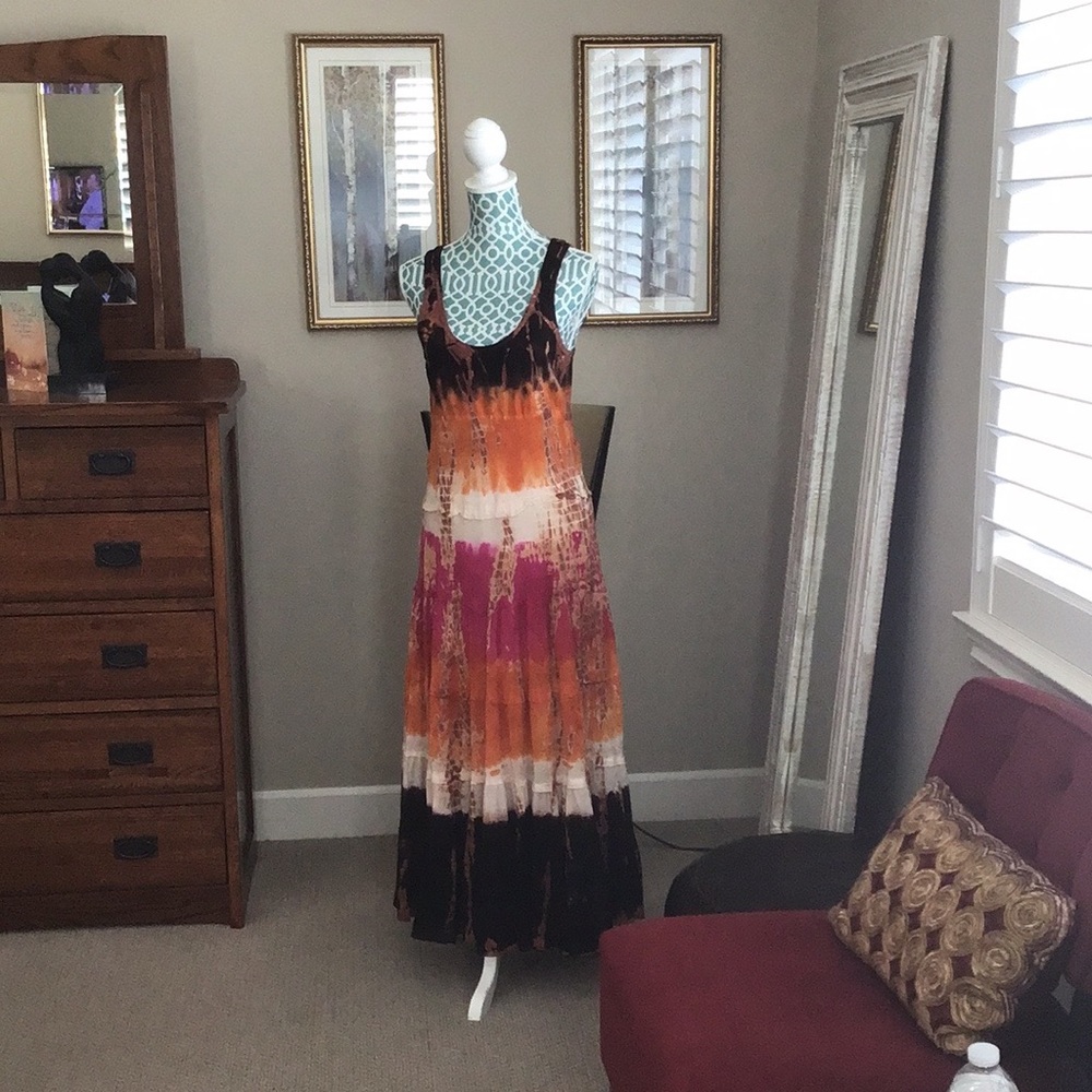 Maxi dress, multi color animal print.